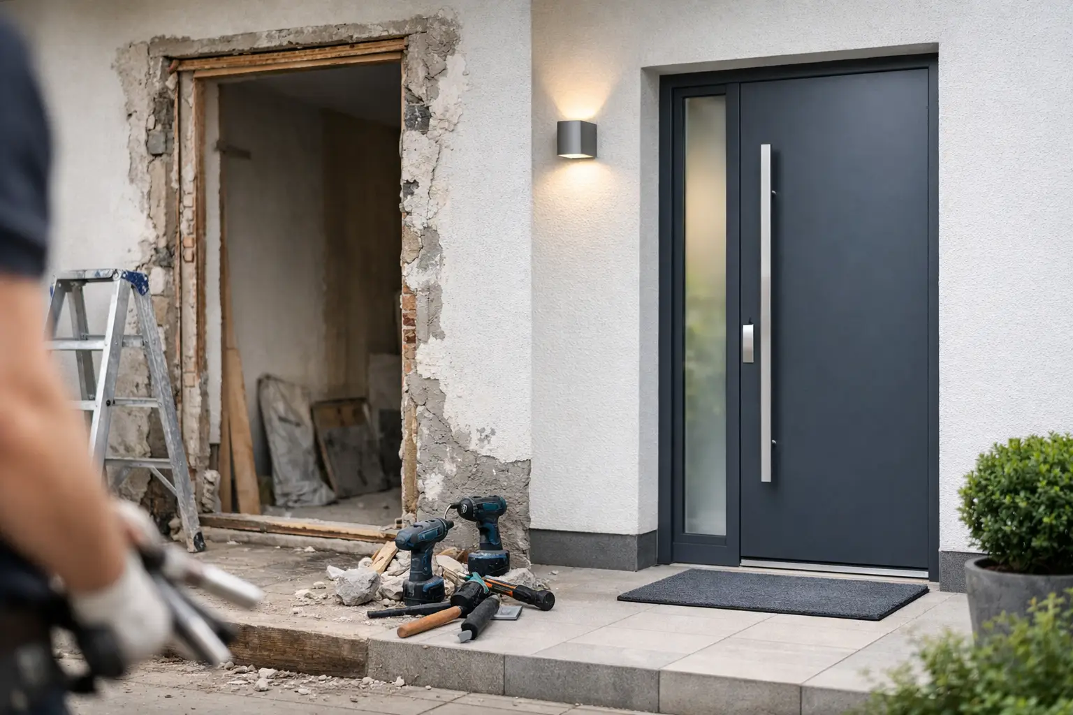Sanierung mit neuer Aluminium Haustür